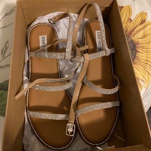 Steve Madden Transport-R strappy rhinestone sandals. Size 9.5. Wore once.